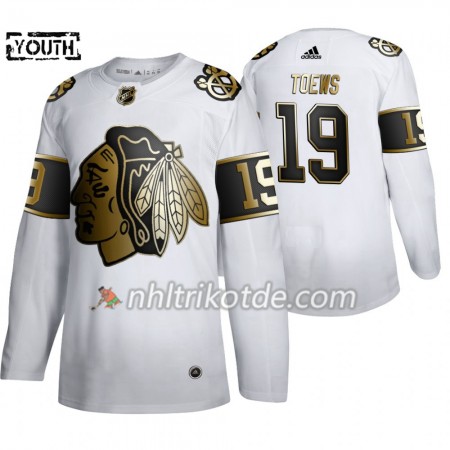 Chicago Blackhawks Trikot Jonathan Toews 19 Adidas 2019-2020 Golden Edition Weiß Authentic - Kinder